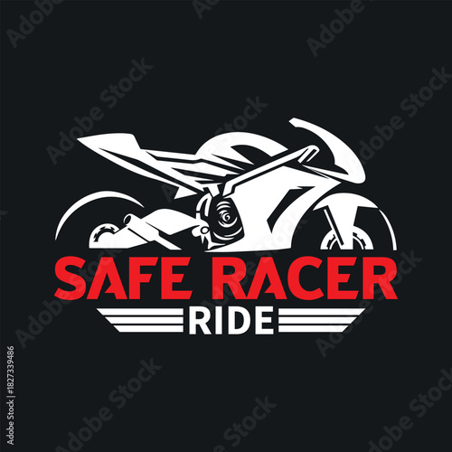 Safe Racer Ride Sport Bike Emblem