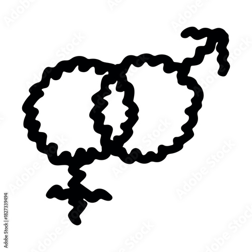 Hand drawn heterosexual gender identity sign Symbol used to represent sex and gender