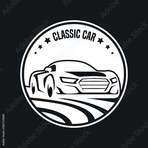Modern Speed Classic Car Concept T- shirt Design Template