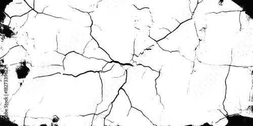 Broken and grated urban street wall construction. Background with cracks on the wall. 