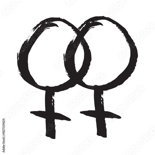 Hand drawn lesbian identity sign Symbol used to represent sex and gender
