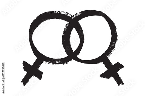 Hand drawn lesbian identity sign Symbol used to represent sex and gender