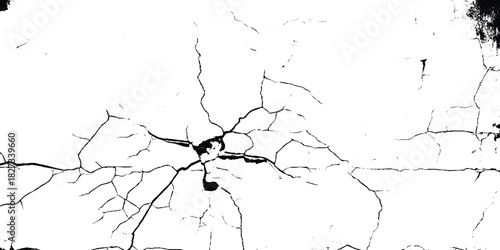 Cracks on the concrete wall. Broken and grated urban street wall construction