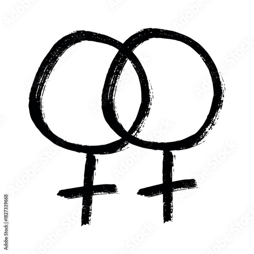 Hand drawn lesbian identity sign Symbol used to represent sex and gender