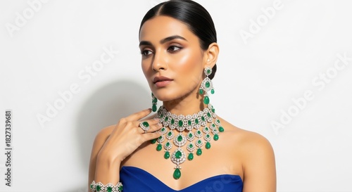young woman wearing green stone jewlery