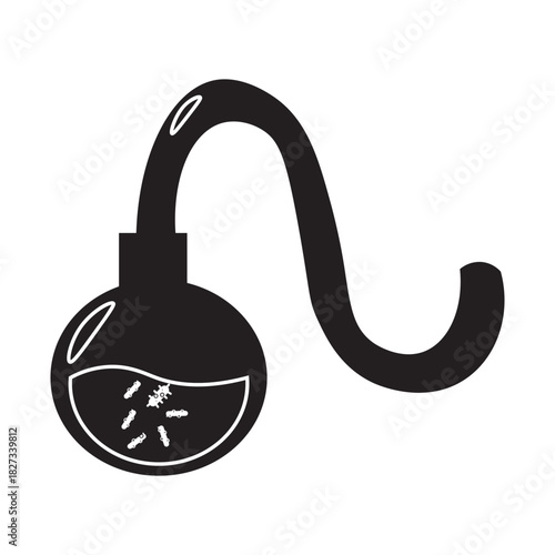 Distillation Flask with Bacteria glyph icon