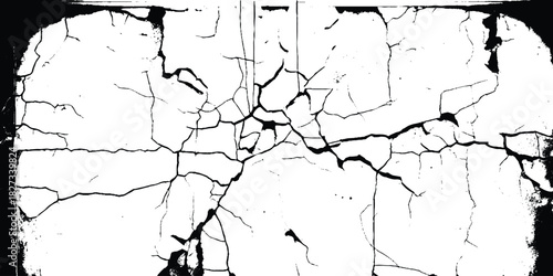 Cracks on the concrete wall. Cracks isolated on white background. Texture for overlay.  Wall Background. For designers to apply texture. 