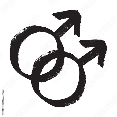 Hand drawn homosexual identity sign Symbol used to represent sex and gender