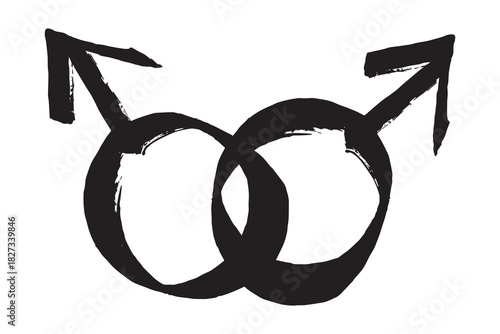 Hand drawn homosexual identity sign Symbol used to represent sex and gender