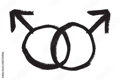 Hand drawn homosexual identity sign Symbol used to represent sex and gender