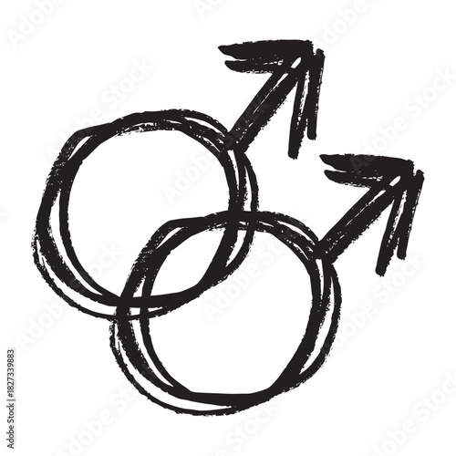 Hand drawn homosexual identity sign Symbol used to represent sex and gender