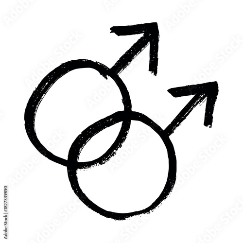 Hand drawn homosexual identity sign Symbol used to represent sex and gender