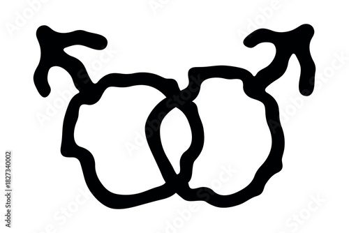 Hand drawn homosexual identity sign Symbol used to represent sex and gender