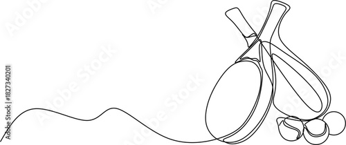 Continuous line drawing. Padel Tennis. Vector illustration.