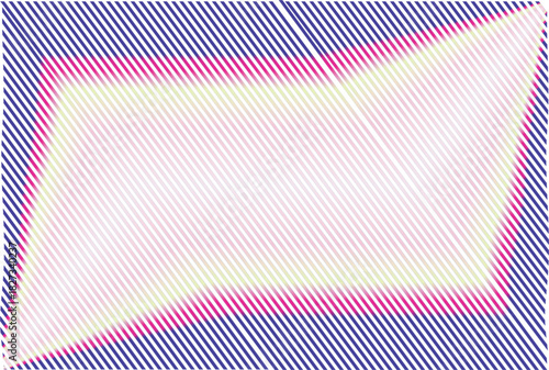 Abstract retro vector frame or border design with diagonal hatching lines and bright colors