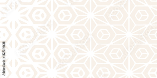 Neutral Geometric Pattern Wallpaper With Starburst And Hexagon Motifs For Home Decor