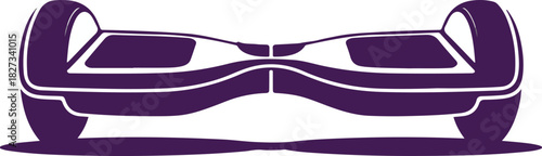 A clean, minimalist silhouette of a hoverboard, perfect for modern designs. Isolated on a transparent background for easy integration.