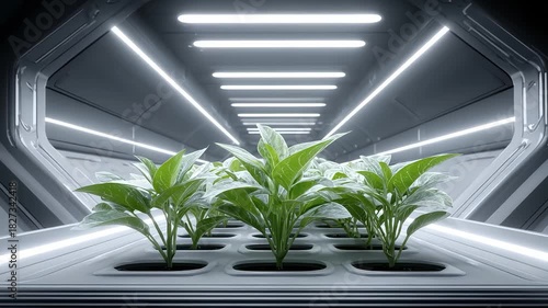 Futuristic Plant Factory Indoor Planting