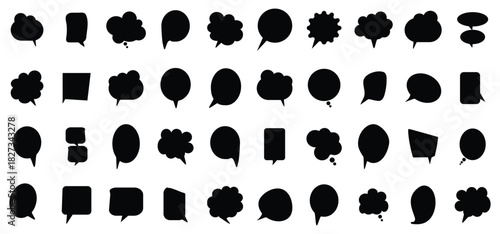 Speech Bubble collection. Speech Bubble collection. Talk bubbles, Cloud speech bubbles set. Black speech bubble