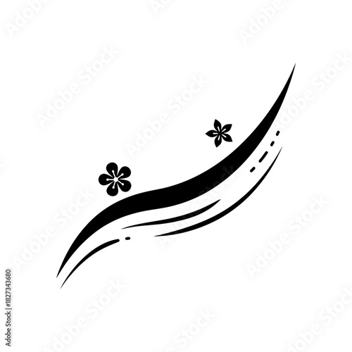 World Wetlands Water Waves Abstract flowing diagonal blue shapes with small flowers svg