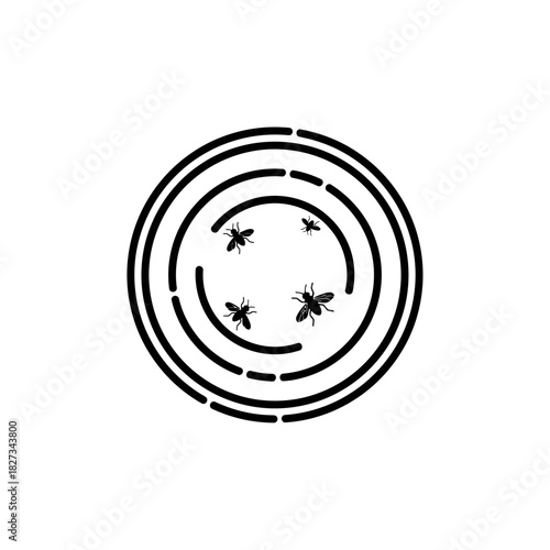 World Wetlands Water Waves Top down circular water with floating insect silhouettes