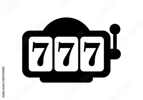 Vector Slot Machine Icon on White Background