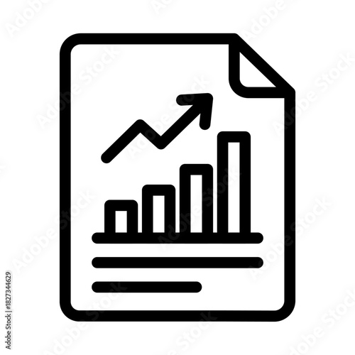 Statistical Report Line Icon of Statistical Analysis Icon Set