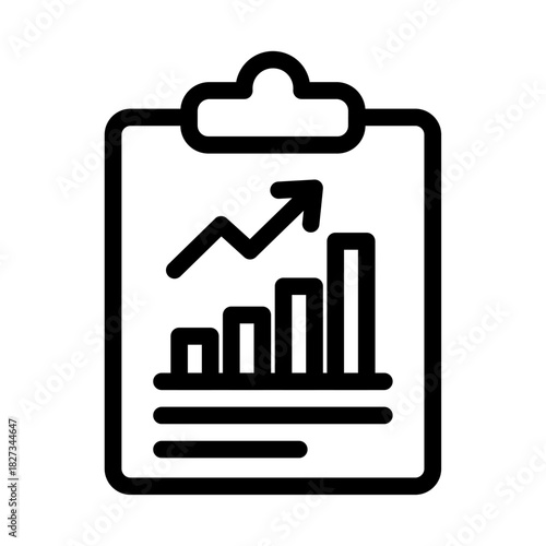 Statistical Document Line Icon of Statistical Analysis Icon Set