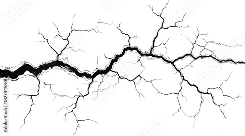 Crack vector texture with jagged ground fracture