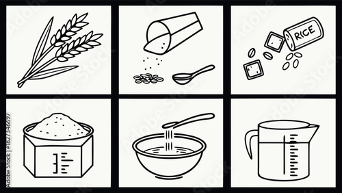 -icRice Preparation and Cooking Instructions Icon Setons 6.eps
