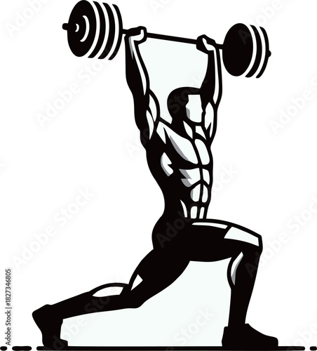 Strength Unleashed – Warrior Lifter Illustration
