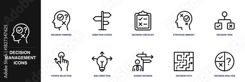 Decision Management Line Icon Set
