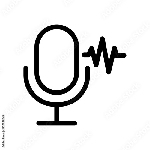 Voice Input Detection Line Icon of Voice Recognition Icon Set
