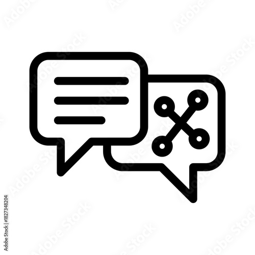 LLM Network Communication Line Icon of Large Language Models Icon Set