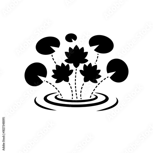 World Wetlands Cyan lotus flower arrangement with sparse floating lily pads