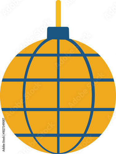 Illustration of a Yellow Christmas Ball Ornament