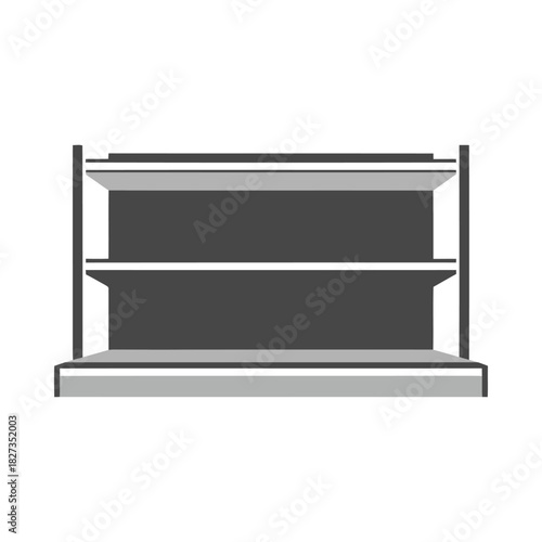 Empty retail store display shelf vector graphic illustration
