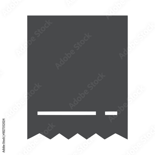 Simplified receipt icon for financial transactions and billing