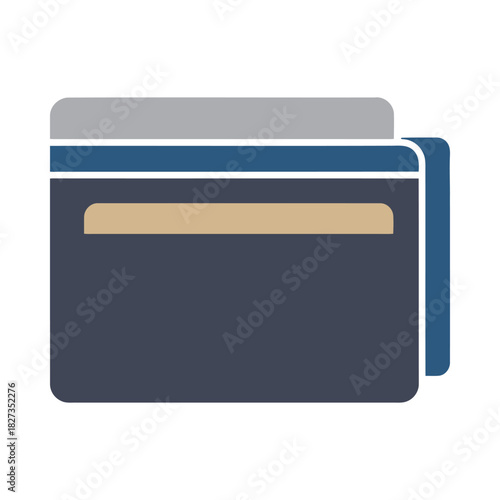 Free Download Minimalist flat icon of a wallet with financial cards inside. - GFXLoad