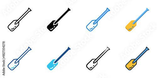 Paddle icon set multiple style vector collection 

