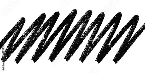 Chalk Scratch Line Handdrawn Vector Ideal for borders, separators, and text emphasis in a raw chalkboard style. Symbolizes simple drawing, texture, and rough sketching.