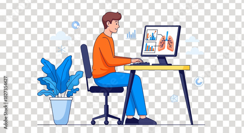 businessman working on laptop