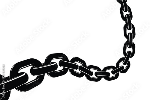 Metal chain in perspective. symbol of strength, connection, unity, security. industrial background.