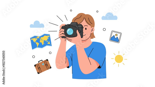 Taking Pictures A Tourist Capturing Memories with Their Camera