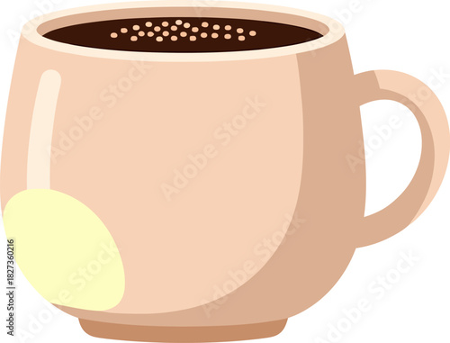 Hot Coffee Mug Flat Vector Illustration