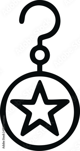 Enigmatic Star Pendant A Question Mark Hook with Cosmic Charm