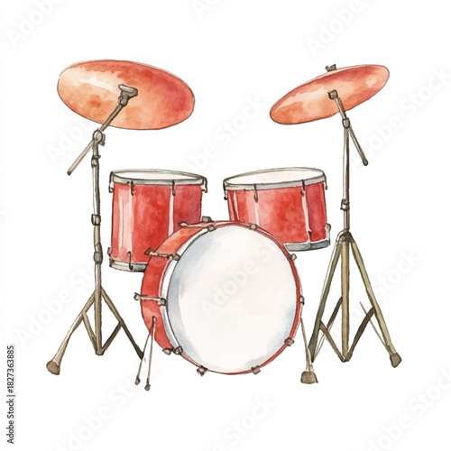 yuniazizah__cute_drum_set_with_red_shells_in_muted_natural_colo_30fcff36-6e70-4465-bcde-262936dd3fff