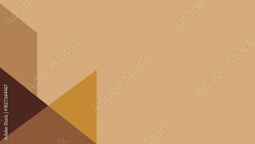 Geometric Abstract Background in Earth Tones with Sharp Angles and Overlapping Shapes