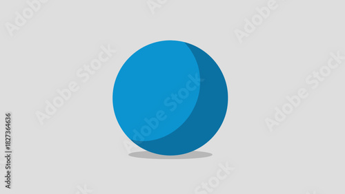 Minimalist Blue Sphere Icon with Subtle Shadow A Clean and Modern Basic Geometric Shape Illustration for Diverse Digital Design Projects and User Interfaces