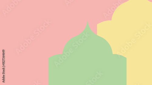Pastel Mosques A Serene Islamic Background Illustration